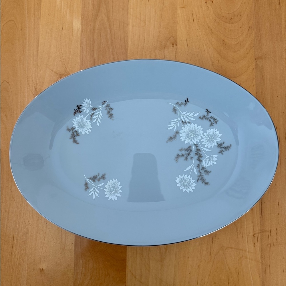 VTG 1970s Seyei China-Japan ‘Starlite’ #3171 serving meat oval platter flowers
